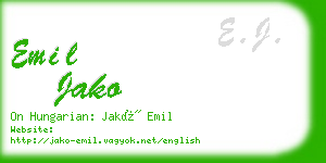 emil jako business card